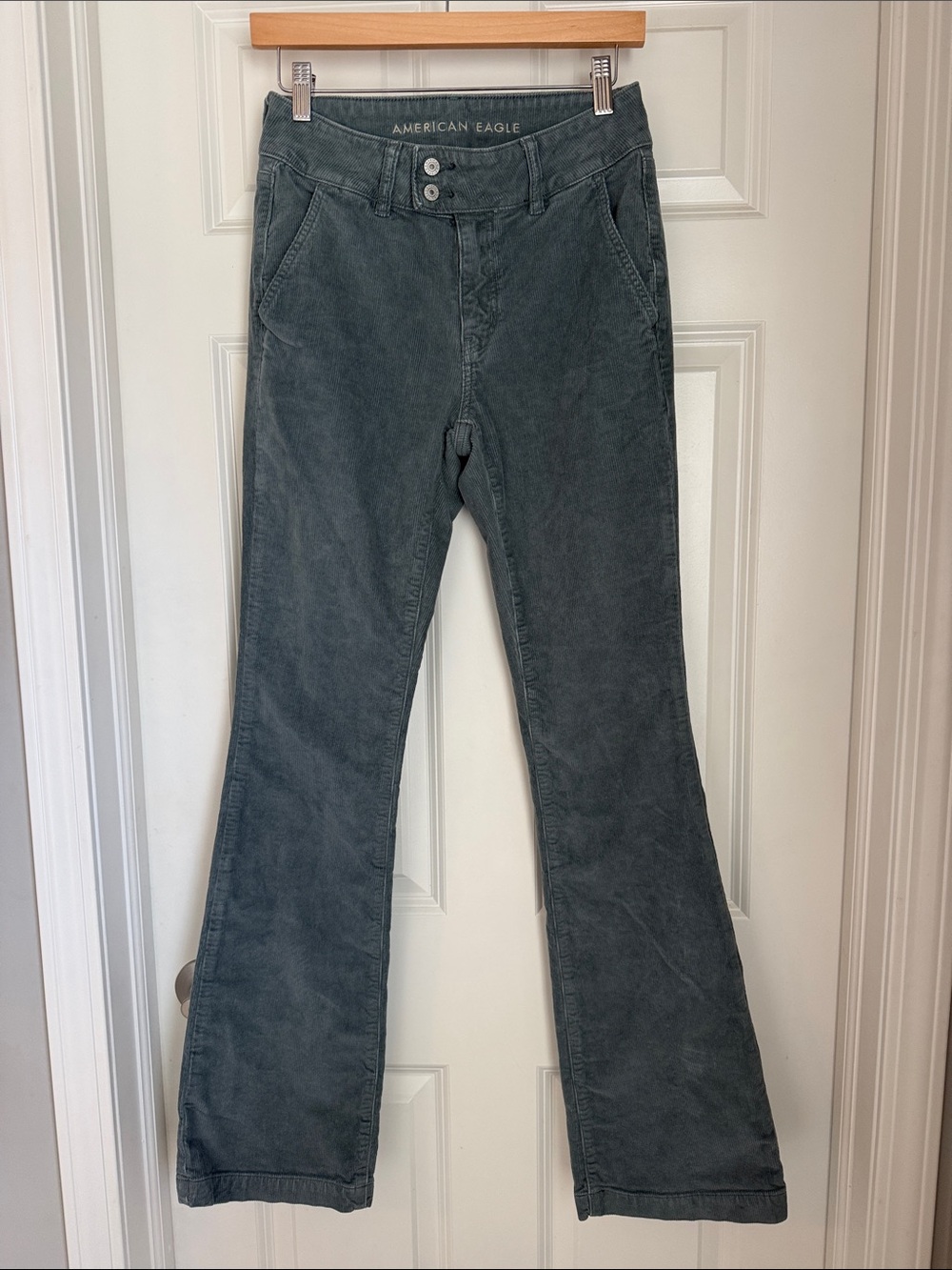 American Eagle Outfitters Women’s Sky blue Corduroy Flare Pants